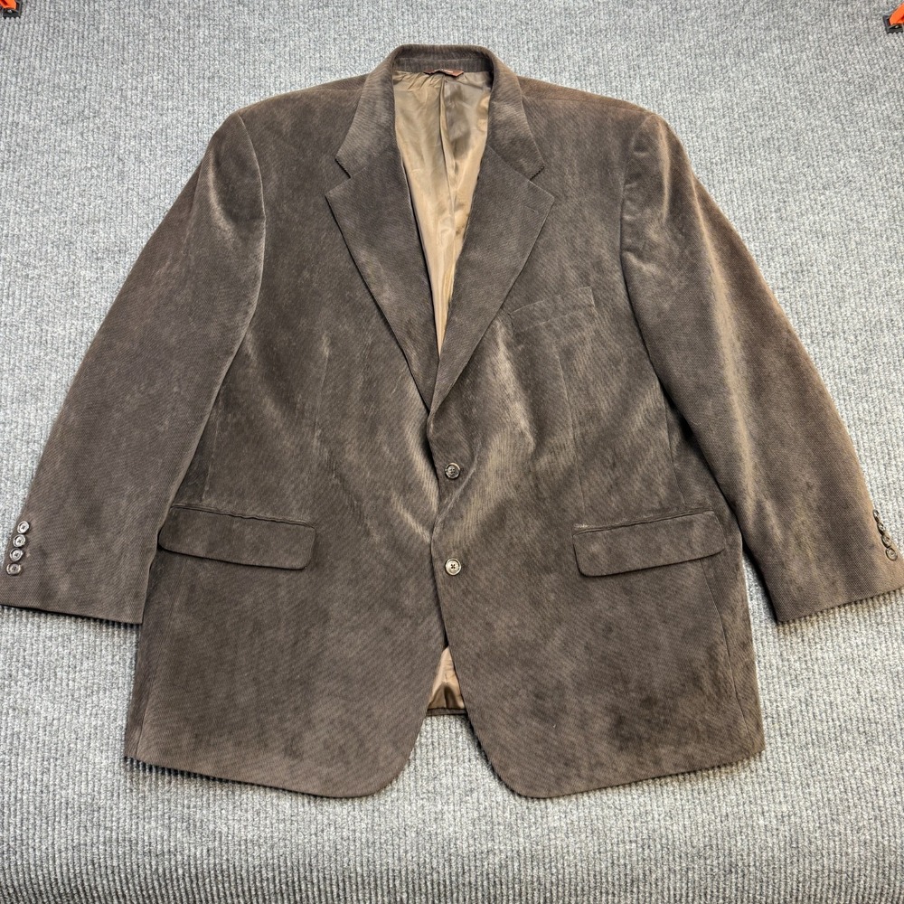 Oak Hill Blazer Mens 52R Brown Corduroy Jacket Sport Coat‎ Lined Stretch Lined